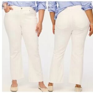 NWT J. Crew Mid Rise Flare Crop White Jean Signature Stretch 35
